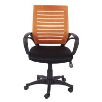 Leith Fabric Home And Office Chair With Arms In Black And Orange