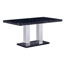 Candice High Gloss Dining Table In Milano Marble Effect