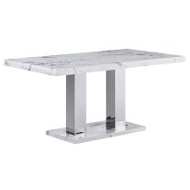 Candice High Gloss Dining Table In Diva Marble Effect