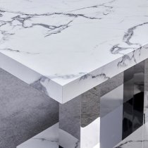 Candice High Gloss Dining Table In Diva Marble Effect