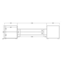 Nevaeh Wooden TV Stand In White High Gloss And Cement Effect