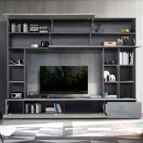 Pandora Large Entertainment Unit In Oxide And Cement Effect