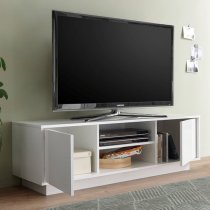 Iconic Wooden TV Stand In White High Gloss With 2 Doors