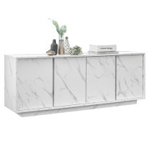 Corvi Wooden Sideboard In White Marble Effect With 4 Doors