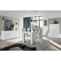 Iconic Wooden Sideboard In White High Gloss With 4 Doors