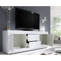 Taylor High Gloss TV Sideboard In White