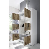 Taylor Wooden Display Cabinet In White High Gloss And Pero