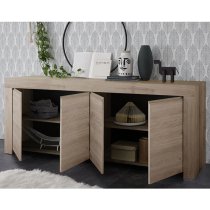 Carney Contemporary Sideboard Large In Cadiz Oak With 4 Doors