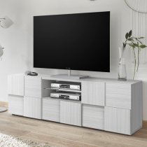 Aleta Wooden TV Stand In Eucalyptus Oak With 2 Doors 1 Drawer