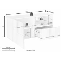 Aleta Small TV Stand In Sonoma Oak With 1 Door 1 Drawer