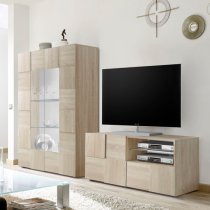 Aleta Small TV Stand In Sonoma Oak With 1 Door 1 Drawer