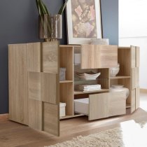 Aleta Wooden Sideboard In Sonoma Oak With 2 Doors 2 Drawers