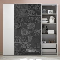 Soxa Wooden Sliding Door Wardrobe In Serigraphed Grey