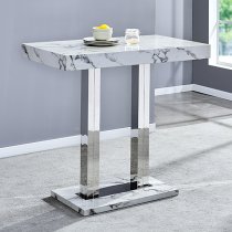 Caprice Diva Marble Effect Gloss Bar Table 4 Ripple Grey Stools