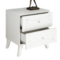 Lerso Serigraphed White Wooden Nightstands In Pair