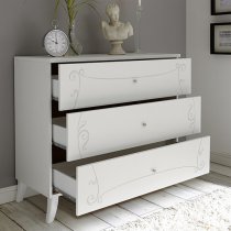 Lerso Wooden Chest Of Drawers In Serigraphed White