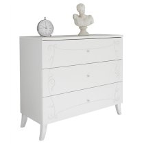 Lerso Wooden Chest Of Drawers In Serigraphed White