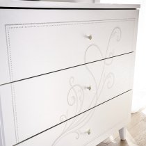 Nevea Wooden Chest Of Drawers In Serigraphed White