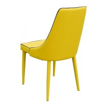 Divina Yellow Fabric Upholstered Dining Chairs In Pair