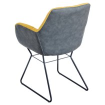 Titania Two Tone Faux Leather Dining Chair In Yellow