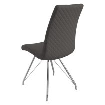 Mekbuda Dark Grey Fabric Upholstered Dining Chair In Pair