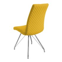 Mekbuda Yellow Fabric Upholstered Dining Chair In Pair