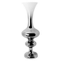 Atik Centerpiece Vase In White And Silver