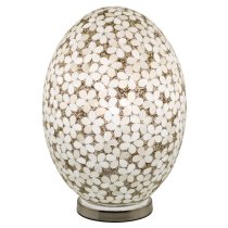 Izar Large Opaque Flower Design Mosaic Glass Egg Table Lamp