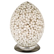 Izar Medium Opaque Flower Design Mosaic Glass Egg Table Lamp