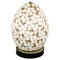 Izar Small Opaque Flower Design Mosaic Glass Egg Table Lamp