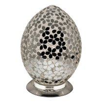 Izar Medium Mirrored Flower Design Mosaic Glass Egg Table Lamp