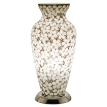 Izar Medium Opaque Flower Design Mosaic Glass Vase Table Lamp