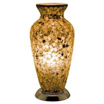 Izar Medium Autumn Flower Design Mosaic Glass Vase Table Lamp