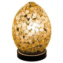 Izar Small Autumn Flower Egg Design Mosaic Glass Table Lamp