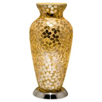 Izar Gold Flower Design Mosaic Glass Vase Table Lamp