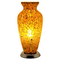 Izar Bronze Flower Design Mosaic Glass Vase Table Lamp