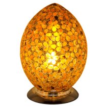 Izar Medium Bronze Flower Egg Design Mosaic Glass Table Lamp