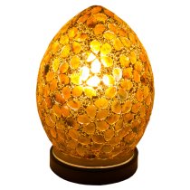 Izar Small Bronze Flower Egg Design Mosaic Glass Table Lamp