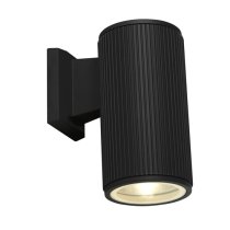 Azha Round Outdoor Wall Light In Black With Clear Glass