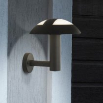 Kocab Mushroom Outdoor LED Wall Light In Dark Grey