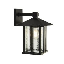 Venice Outdoor Wall Light In Black With Water Glass