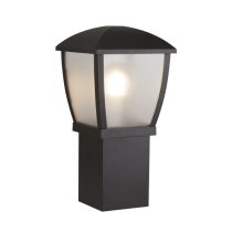 Seattle Outdoor Post Light In Black With Clear Acrylic Panels