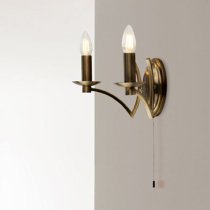 Infinity 2 Lamp Wall Light In Antique Brass