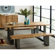 Catila Live Edge Large Wooden Dining Table In Oak