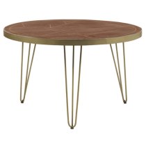 Chort Round Wooden Dining Table In Dark Walnut