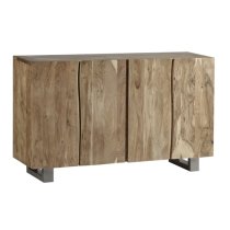 Catila Live Edge Wooden Sideboard In Oak With 4 Doors