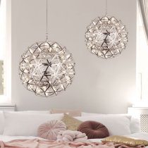 Galaxy LED Metal Small Ball Pendant Light In Chrome