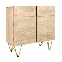 Dhort Medium Wooden Sideboard In Natural With 2 Doors