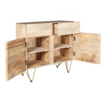 Dhort Medium Wooden Sideboard In Natural With 2 Doors