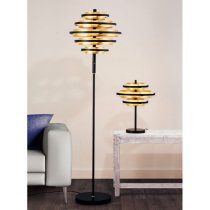 Hive 3 LED Table Lamp In Black And Gold Leaf